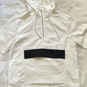 Zip up short sleeve hoodie